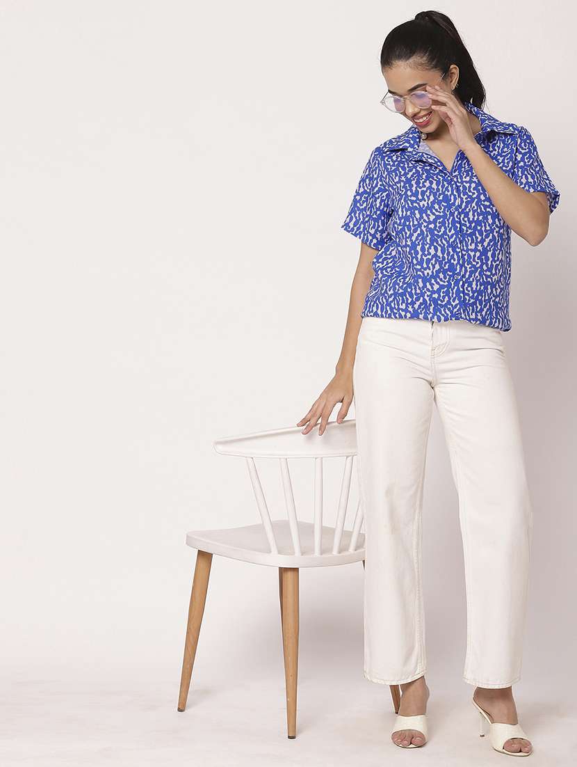 women printed short sleeve regular shirt - 21694000 -  Standard Image - 4