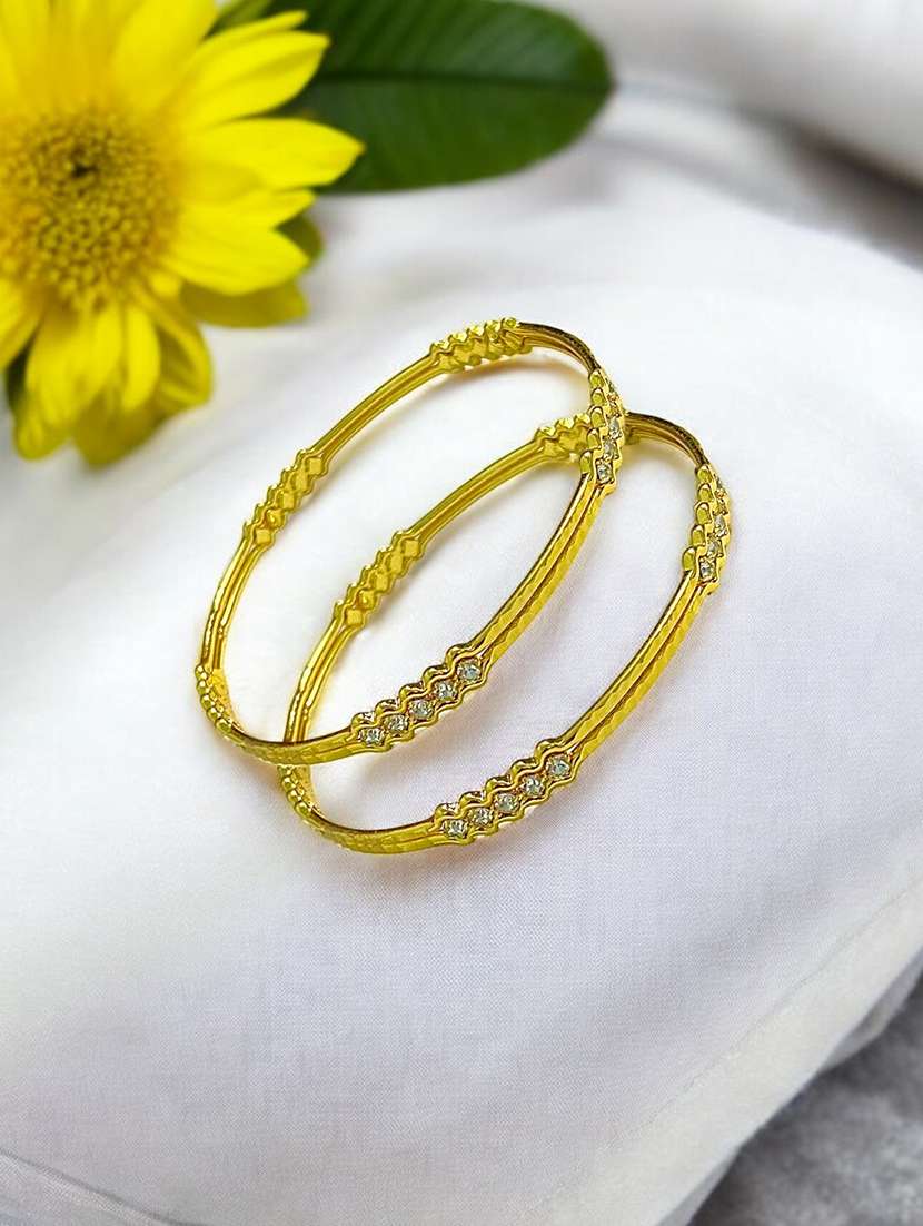 women gold plated contemporary bangle - 21694187 - Standard Image - 1