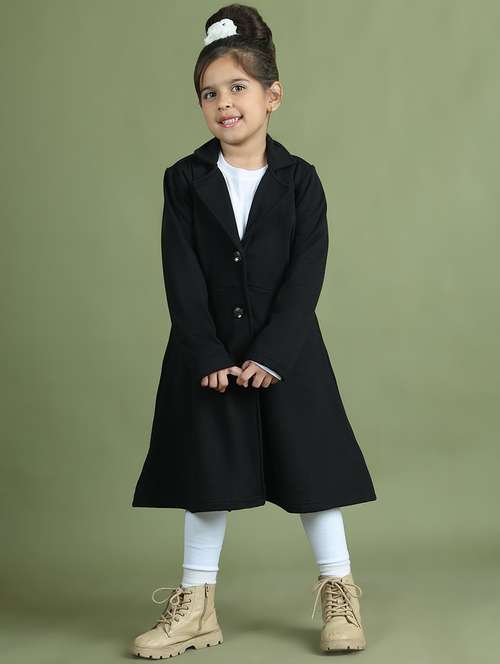 girls long sleeves solid trench coat - 21694632 -  Standard Image - 0