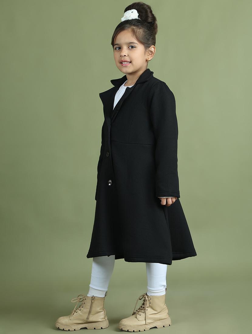 girls long sleeves solid trench coat - 21694632 - Standard Image - 1