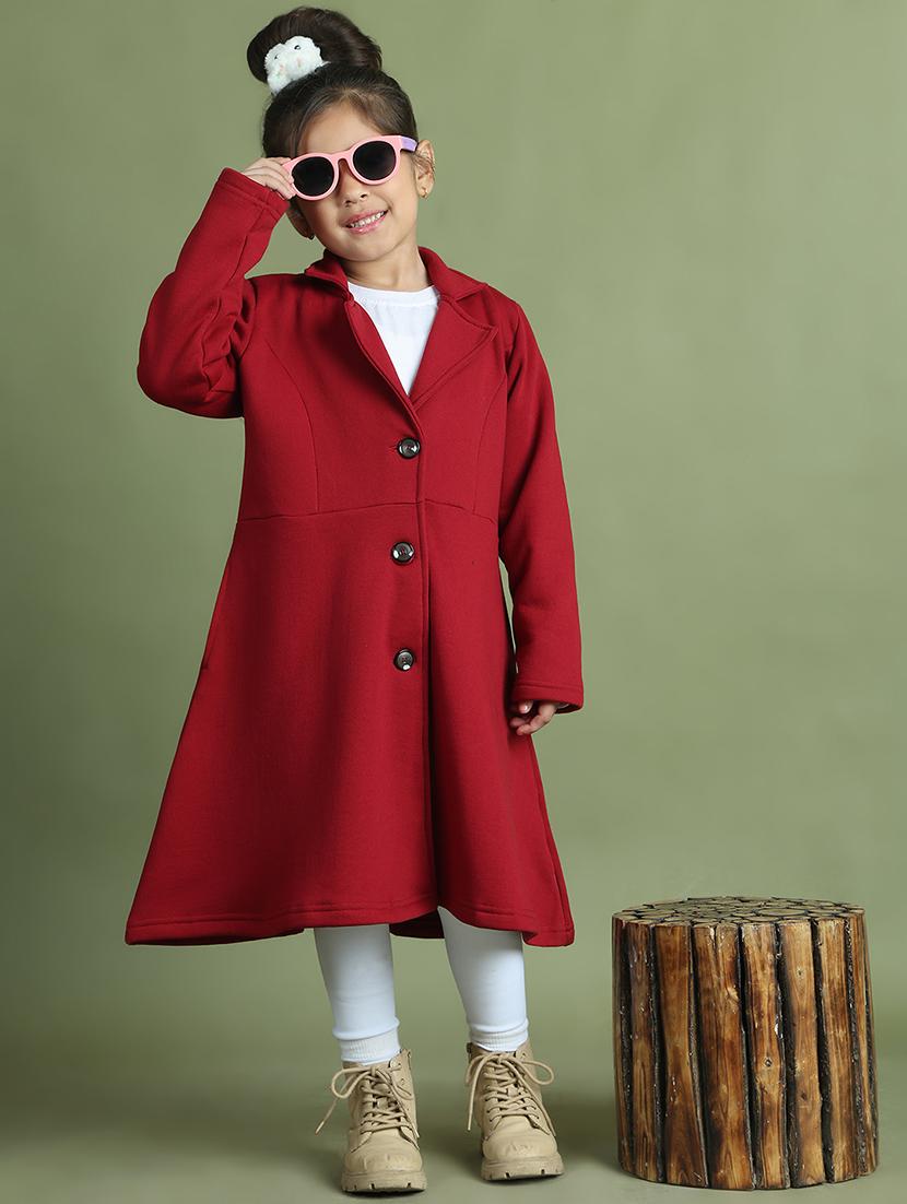 girls long sleeves solid trench coat - 21694636 - Standard Image - 4