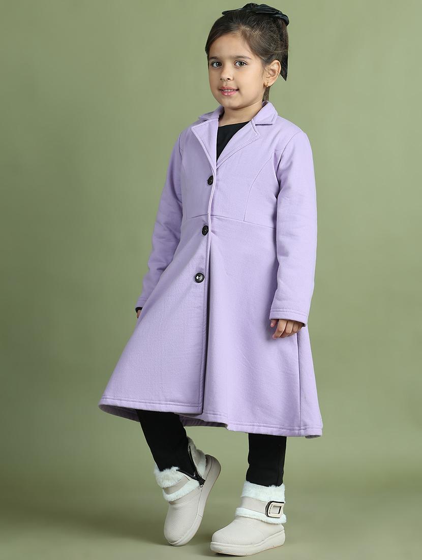 girls long sleeves solid trench coat - 21694638 - Standard Image - 1