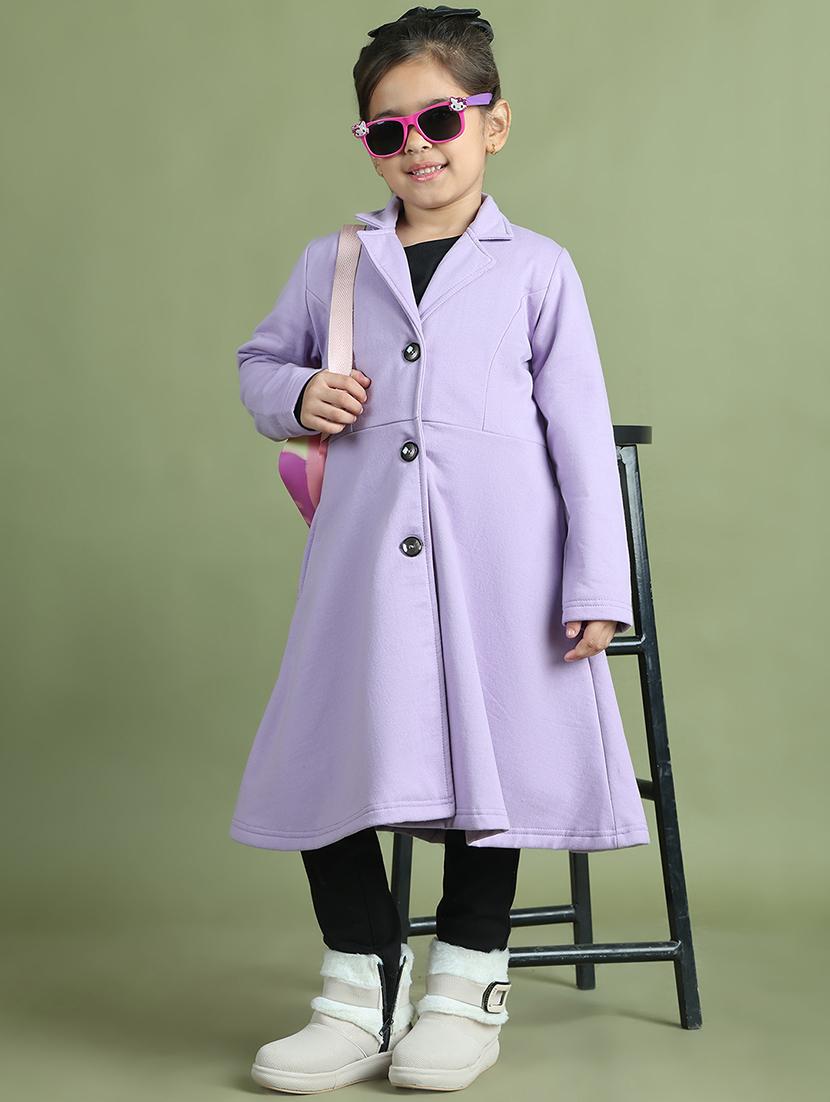 girls long sleeves solid trench coat - 21694638 - Standard Image - 4