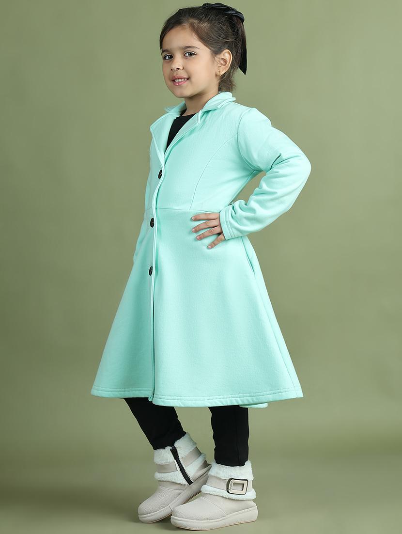 girls long sleeves solid trench coat - 21694639 -  Standard Image - 1