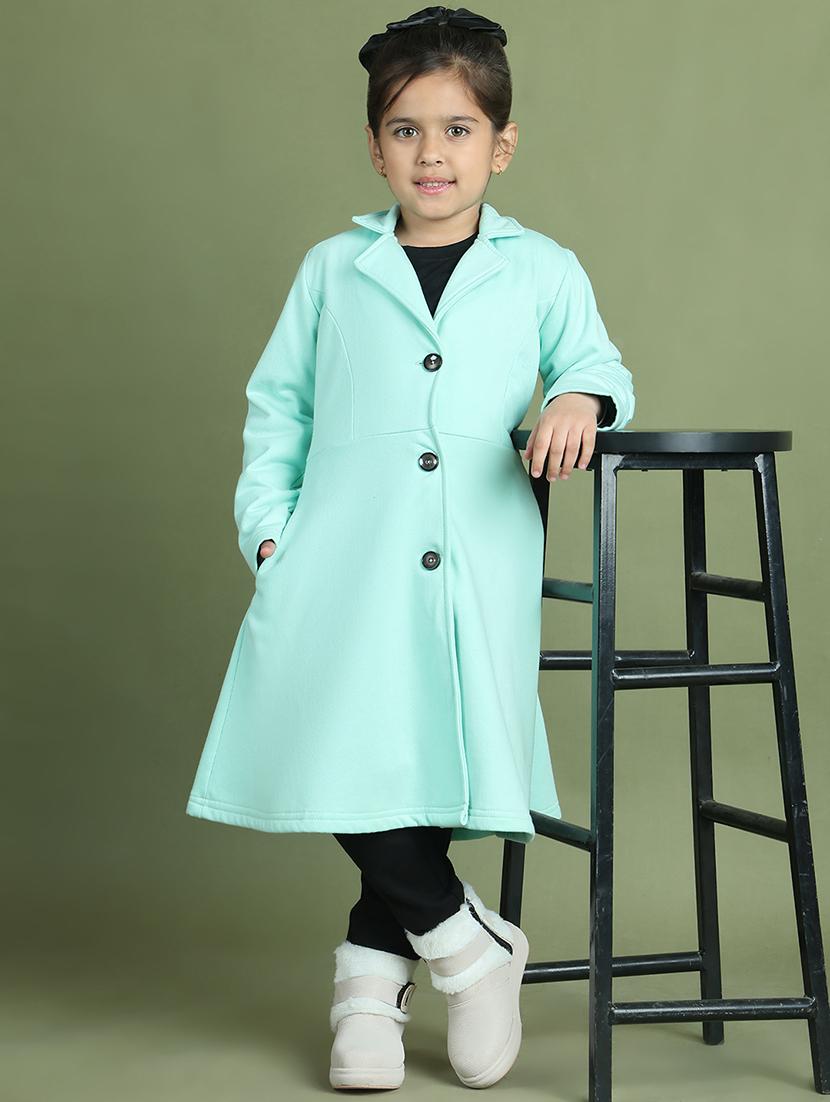 girls long sleeves solid trench coat - 21694639 - Standard Image - 4
