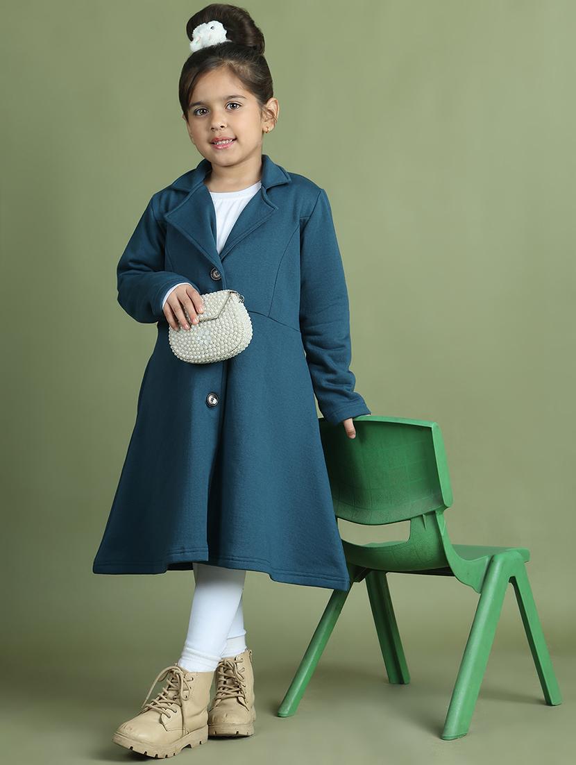 girls long sleeves solid trench coat - 21694640 - Standard Image - 4