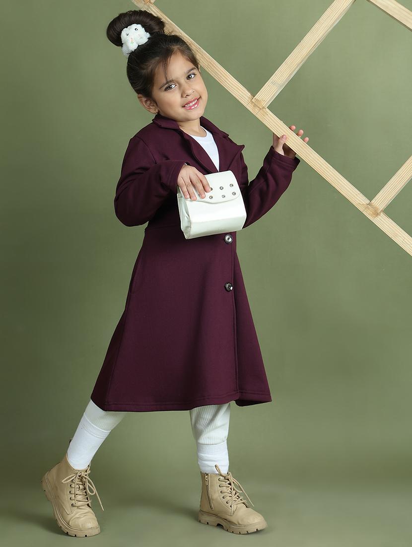 girls long sleeves solid trench coat - 21694641 - Standard Image - 4