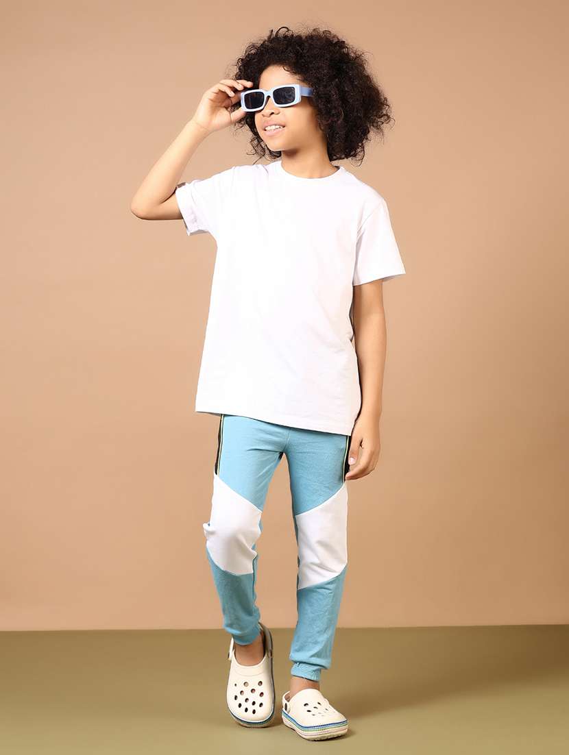 boys light blue color block mid rise jogger - 21694648 -  Standard Image - 4