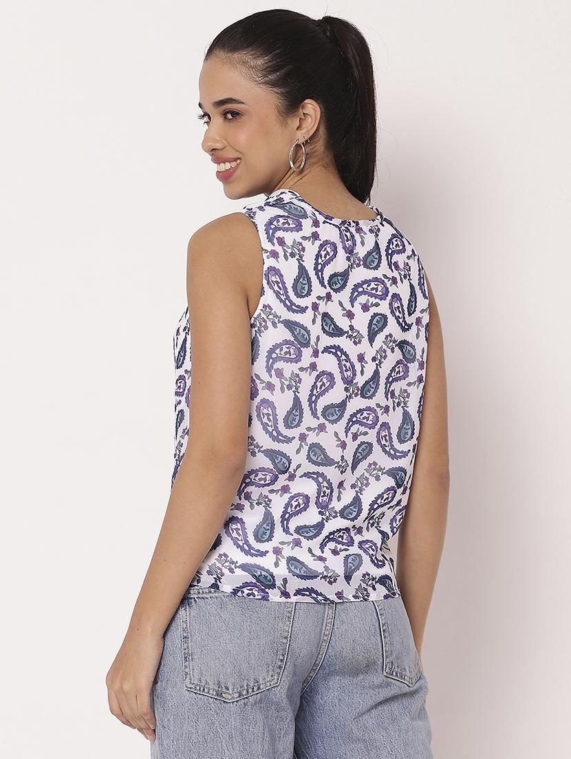 women paisley printed cowl neck top - 21694656 - Standard Image - 4