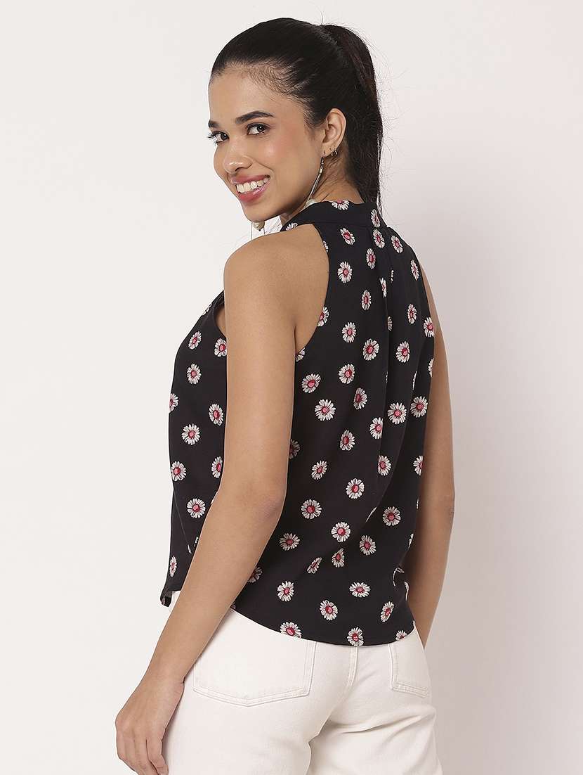 women floral printed sleveless straight top - 21694665 -  Standard Image - 4