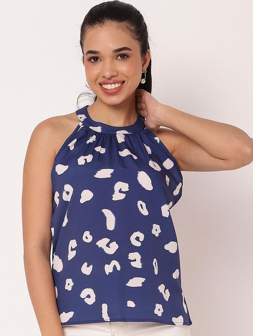 women printed halter neck straight top - 21694672 - Standard Image - 0