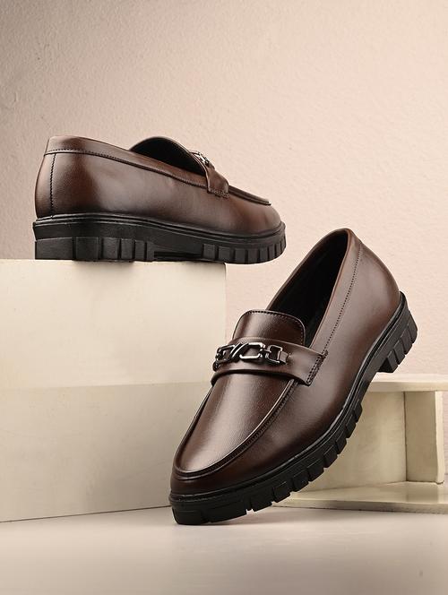 men slip on horsebit platform loafers - 21694677 -  Standard Image - 0