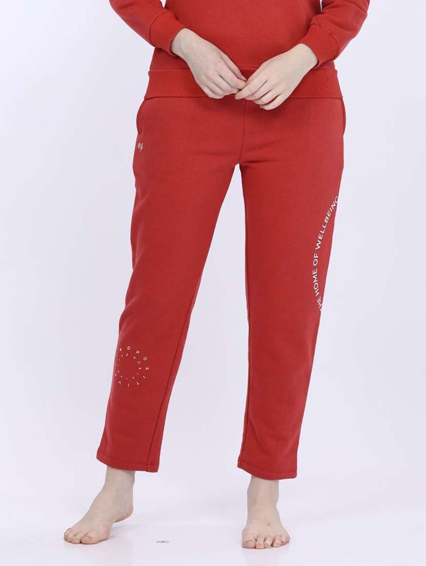 women placement print mide rise pajamas