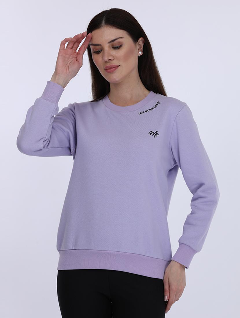 women solid long sleeve sweatshirt - 21694722 - Zoom Image - 0