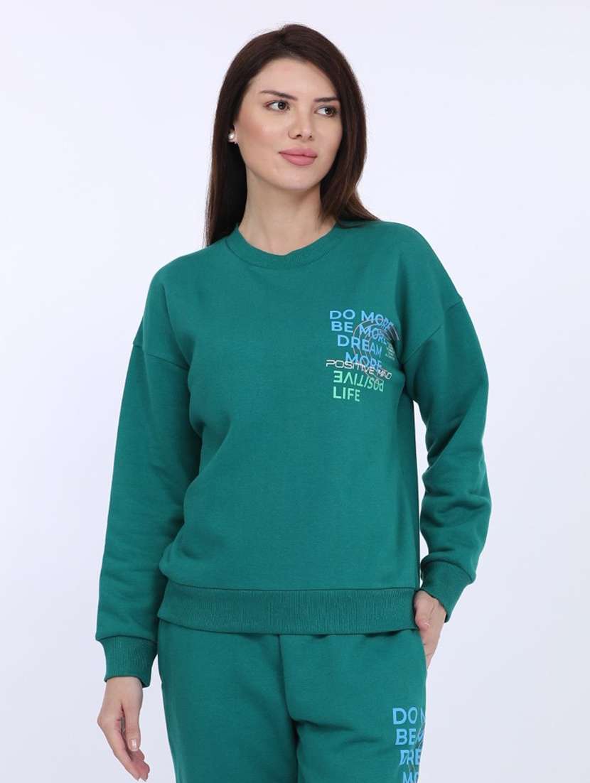 women placement print long sleeve sweatshirt