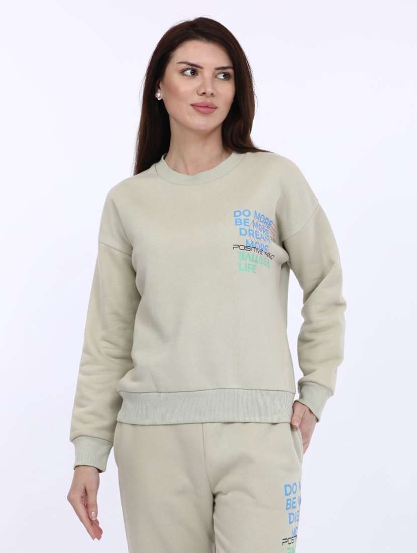 women placement print long sleeve sweatshirt