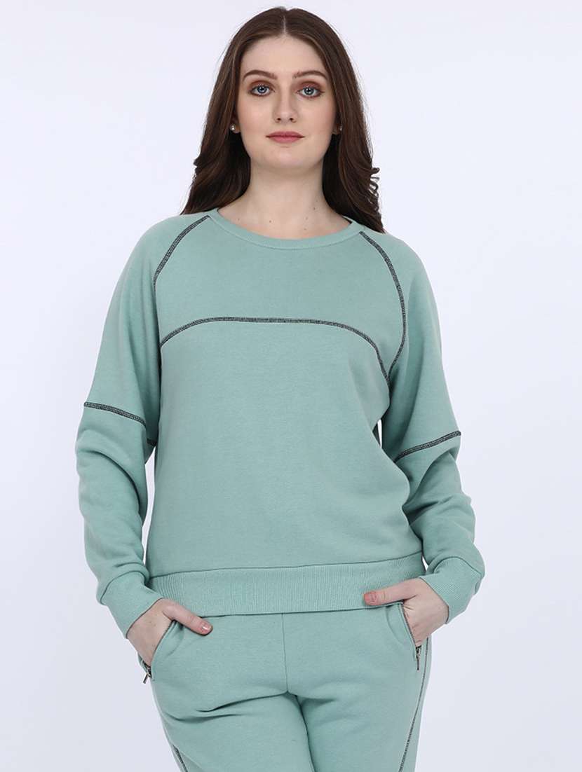 women solid long sleeve sweatshirt - 21694728 - Zoom Image - 0
