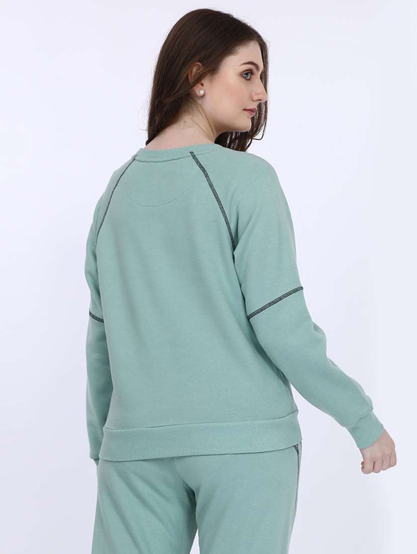 women solid long sleeve sweatshirt - 21694728 -  Standard Image - 1