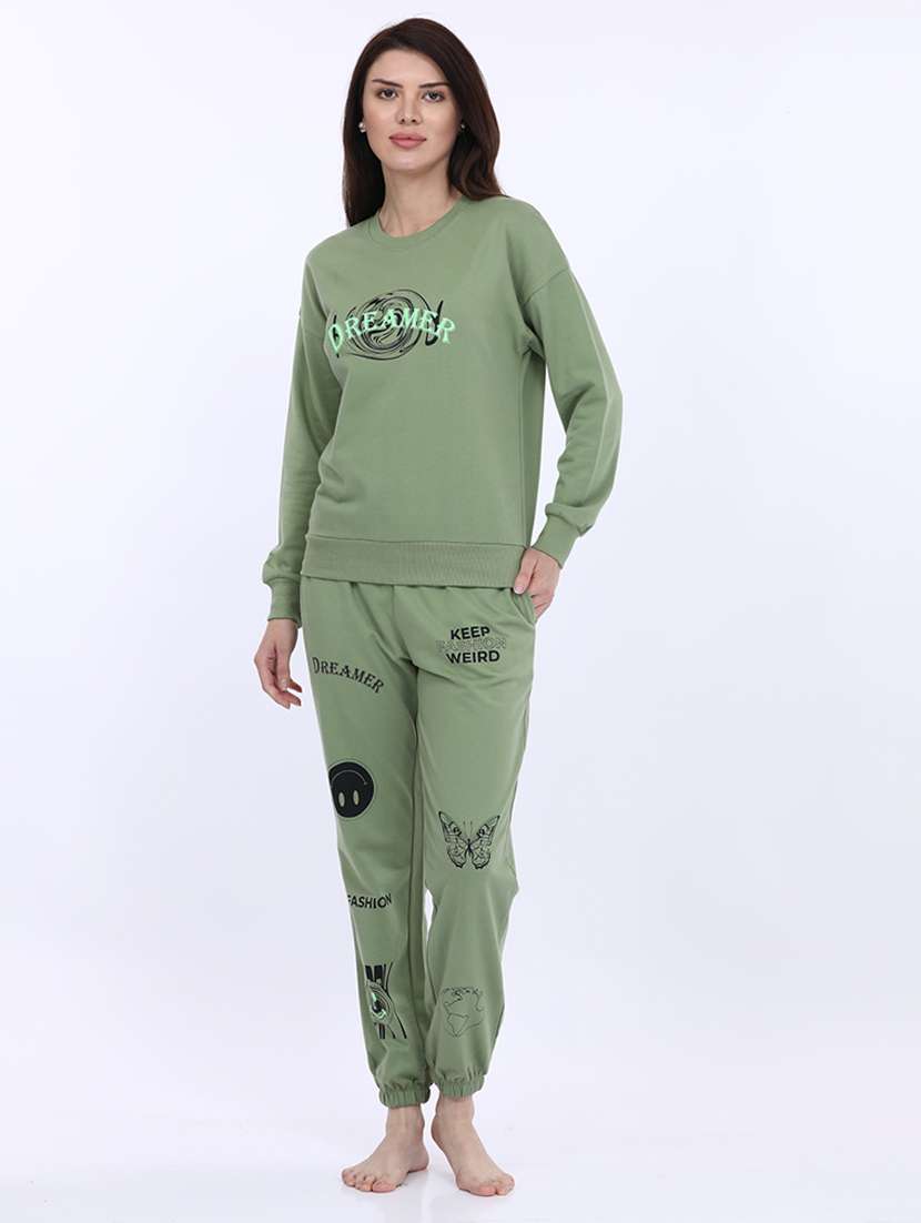 women chest print long sleeve sweatshirt - 21694729 - Standard Image - 4