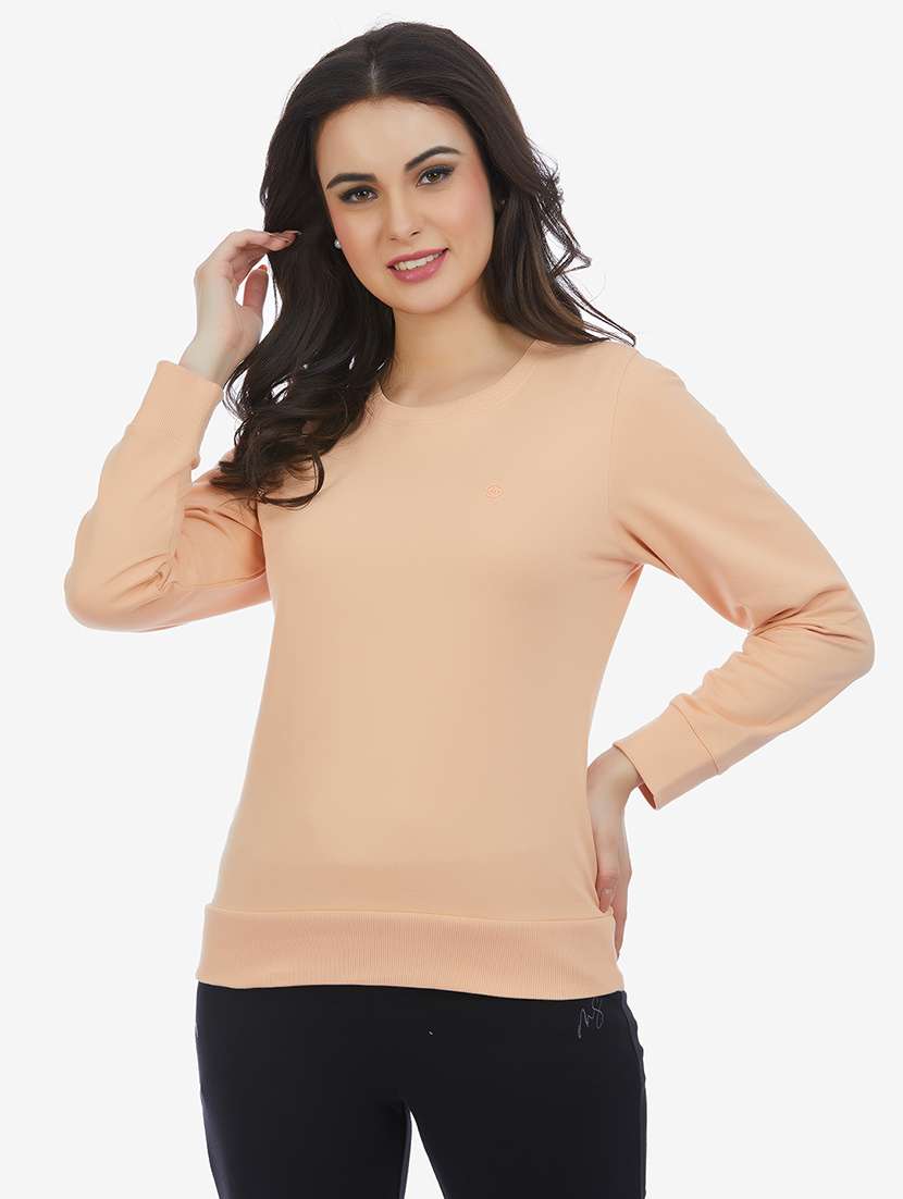 women solid long sleeve sweatshirt - 21694735 -  Standard Image - 1