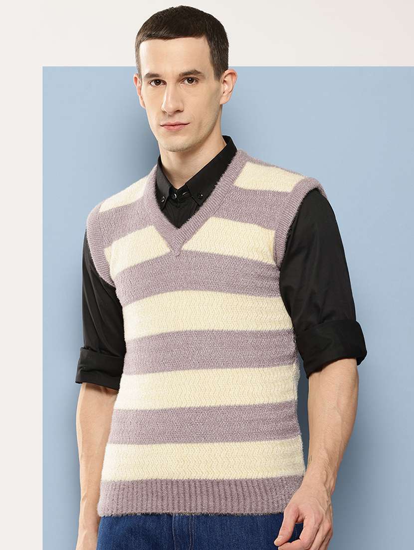 men v-neck striped pullover - 21694828 -  Standard Image - 1