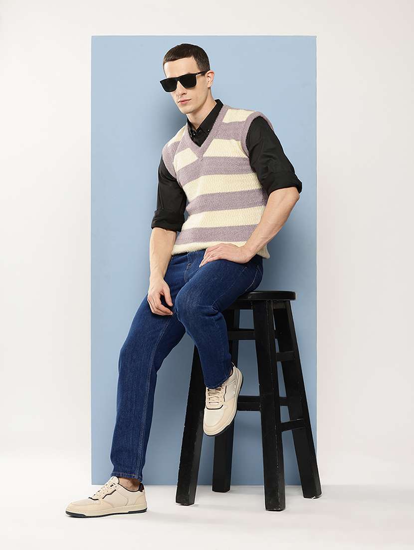 men v-neck striped pullover - 21694828 -  Standard Image - 4