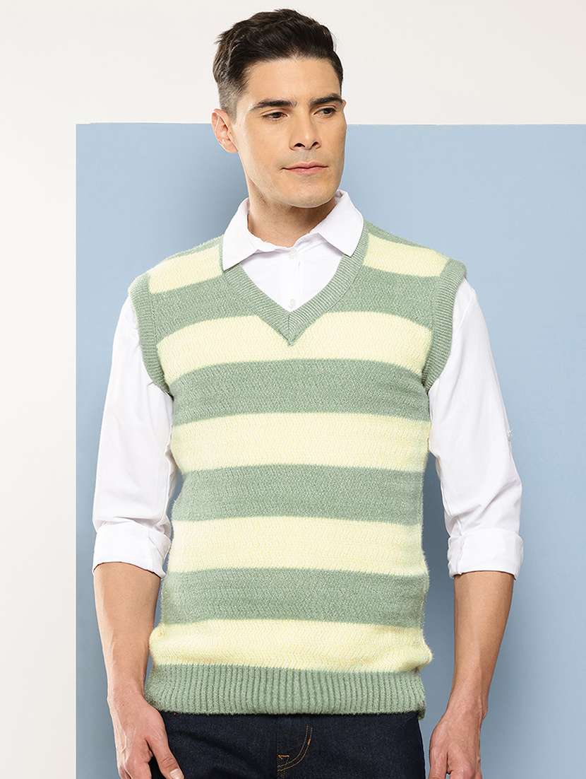 men v-neck striped pullover - 21694829 -  Standard Image - 1