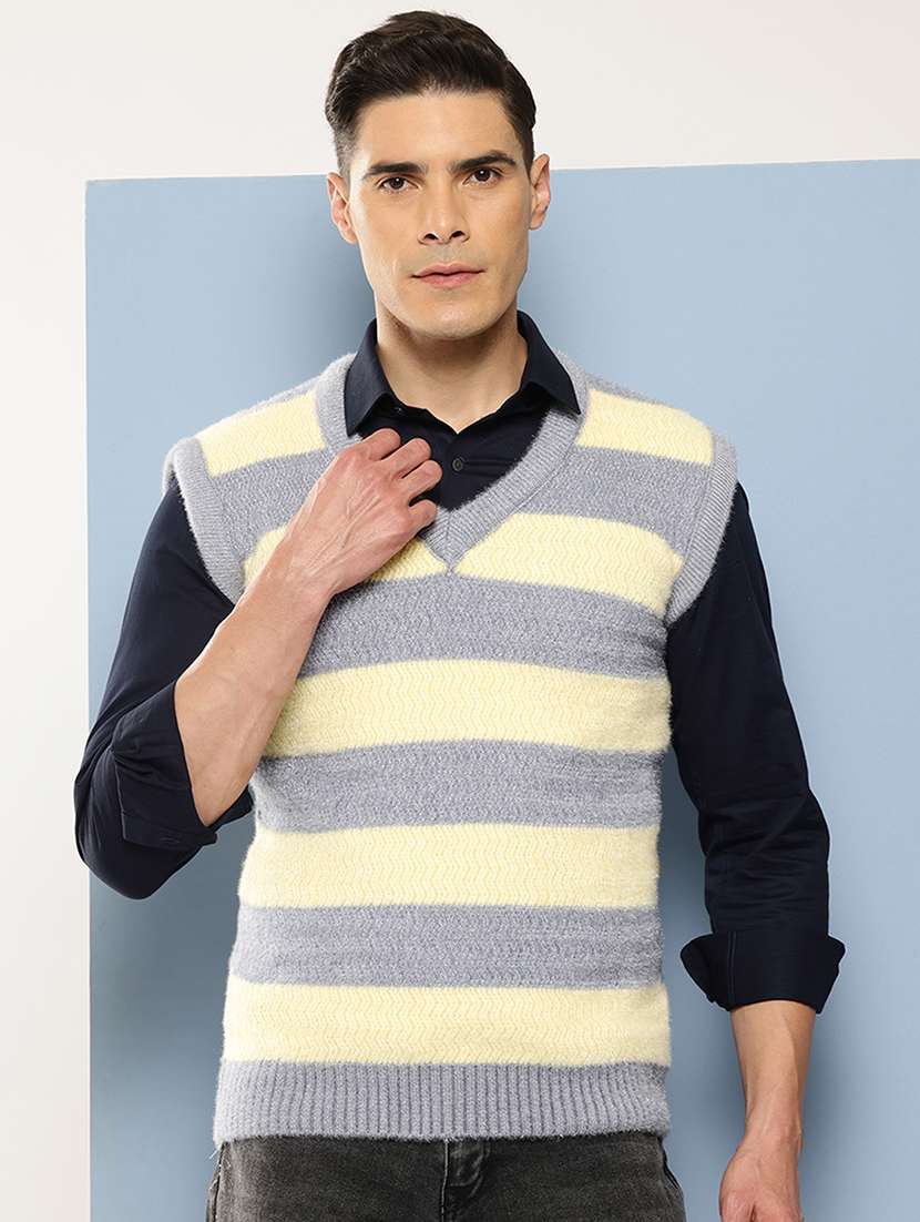 men v-neck striped pullover - 21694830 -  Standard Image - 1