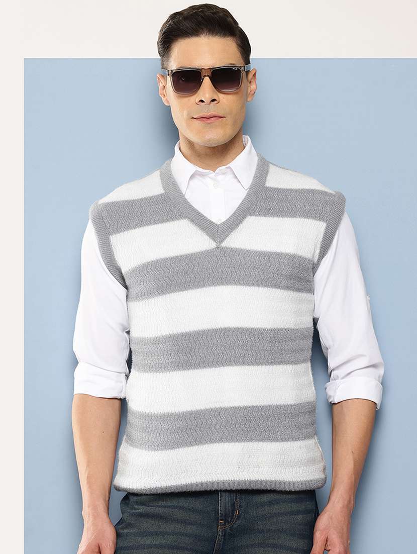 men v-neck striped pullover - 21694831 -  Standard Image - 1