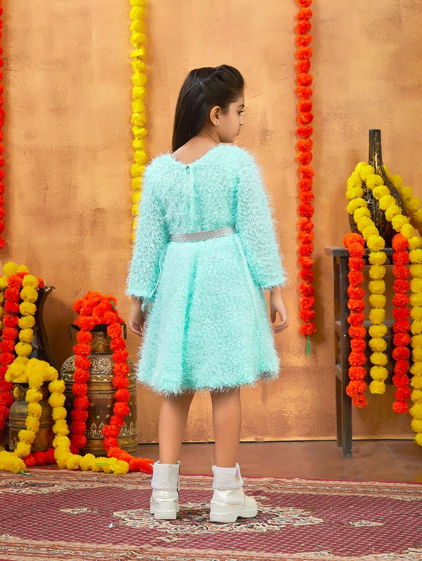 girls self designed winter wear frock - 21694844 -  Standard Image - 4