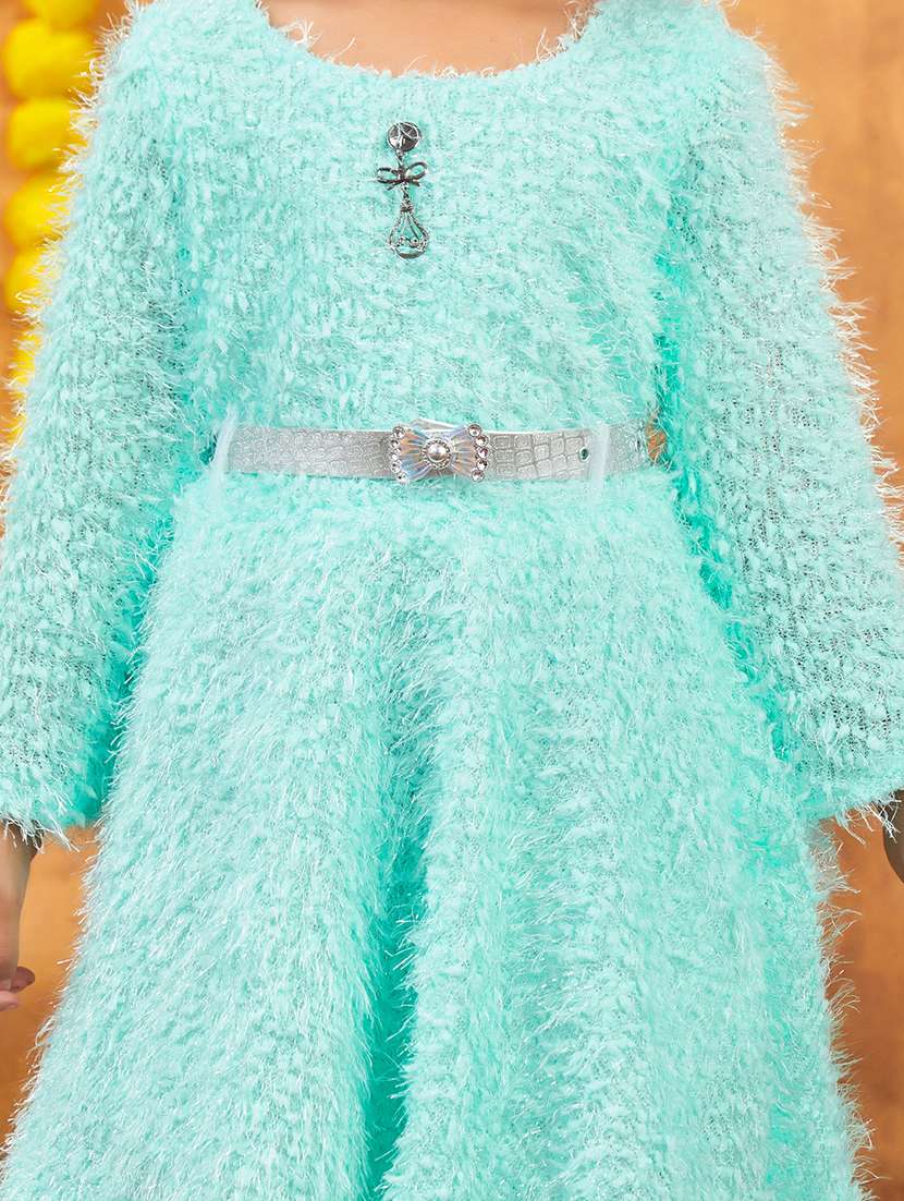 girls self designed winter wear frock - 21694844 -  Standard Image - 6