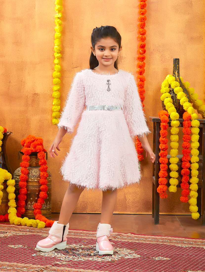 girls self designed winter wear frock - 21694846 -  Standard Image - 1