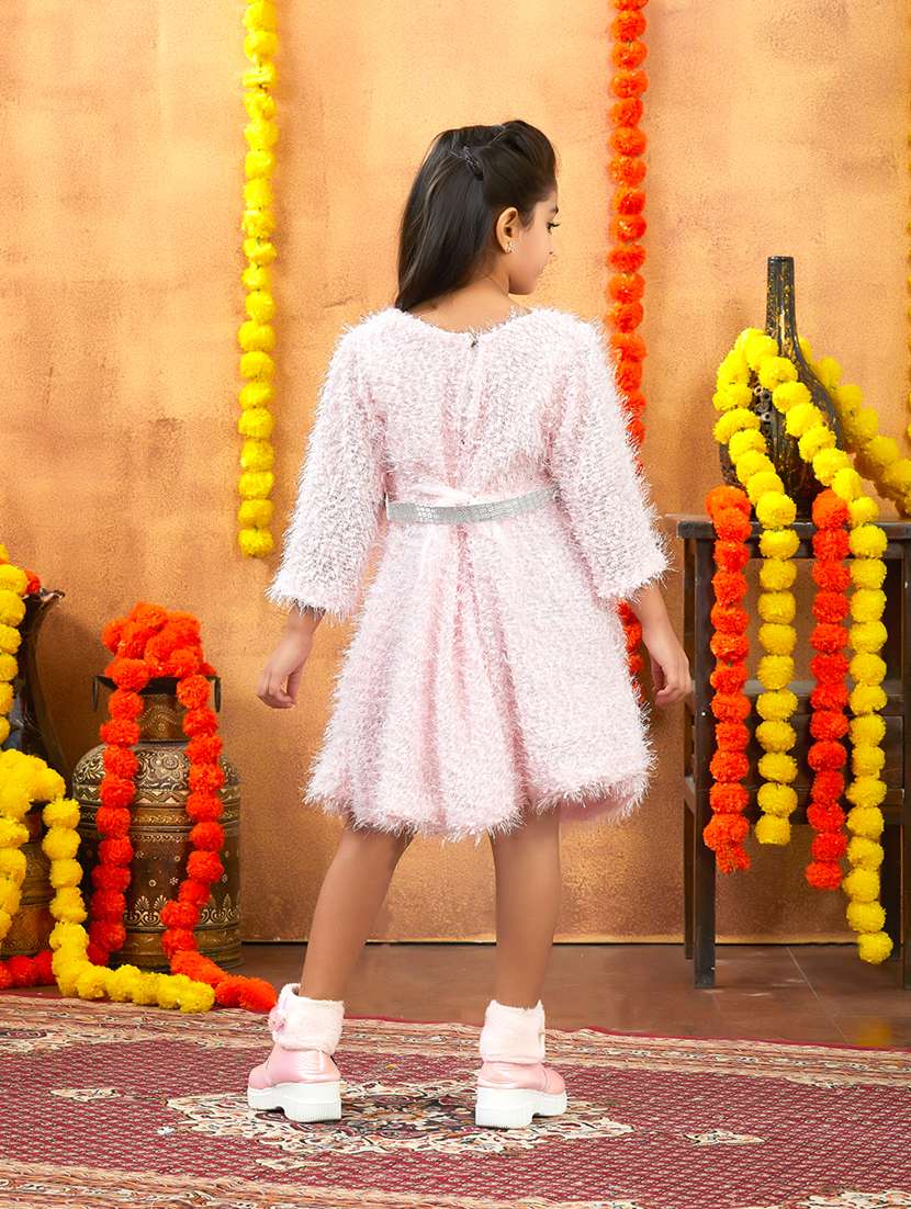 girls self designed winter wear frock - 21694846 -  Standard Image - 4