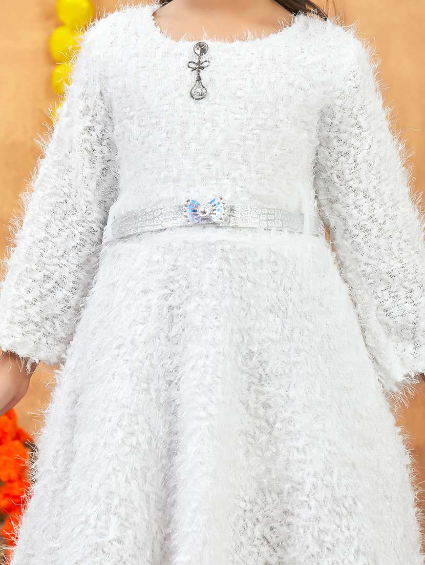 girls self designed winter wear frock - 21694847 -  Standard Image - 6