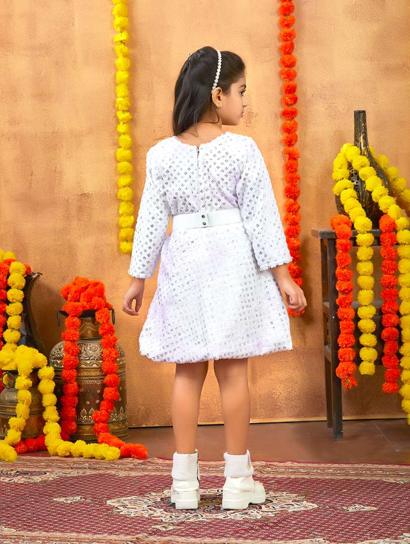 girls self designed winter wear frock - 21694851 -  Standard Image - 4