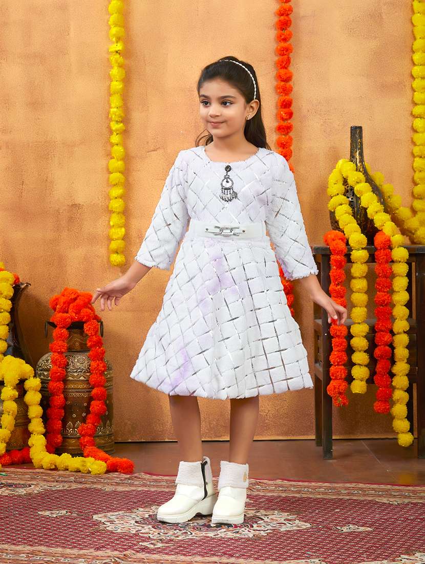 girls self designed winter wear frock - 21694854 -  Standard Image - 1