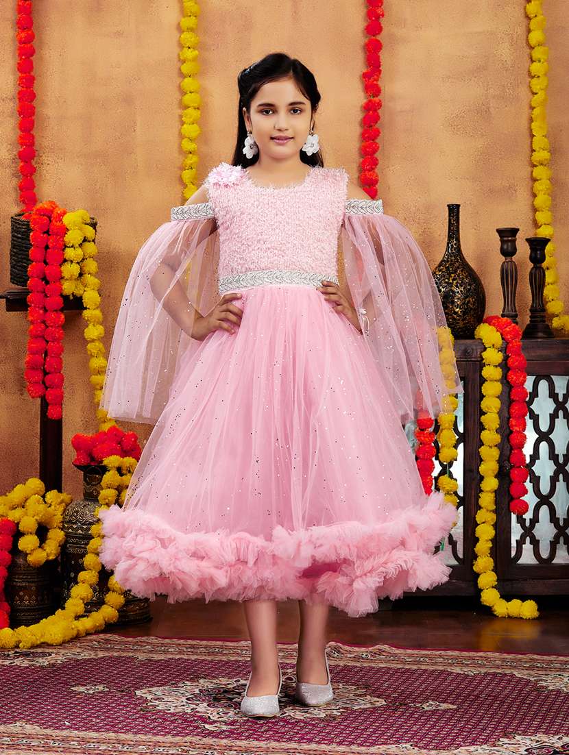 girls embellished round neck party wear gown - 21694857 -  Standard Image - 1