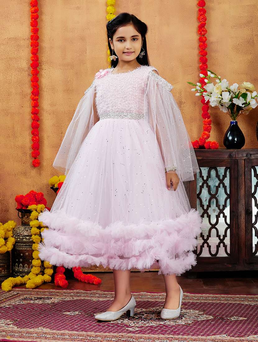 girls embellished round neck party wear gown - 21694858 - Zoom Image - 0