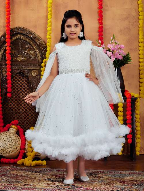 girls embellished round neck party wear gown - 21694859 -  Standard Image - 0