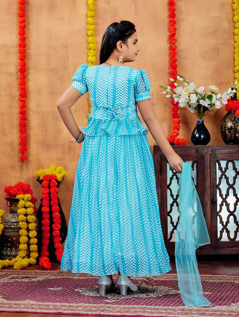 girls printed lehenga choli with dupatta - 21694917 -  Standard Image - 4