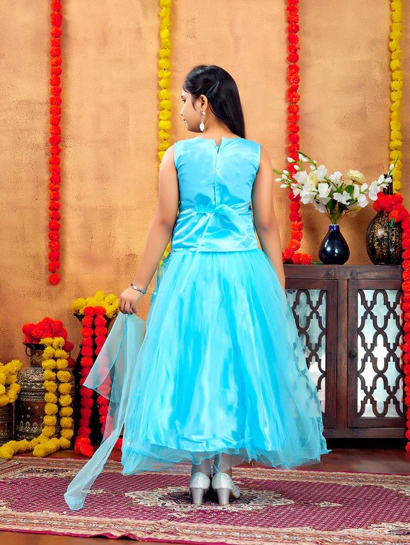 girls embroidered lehenga choli set with dupatta - 21694925 -  Standard Image - 4