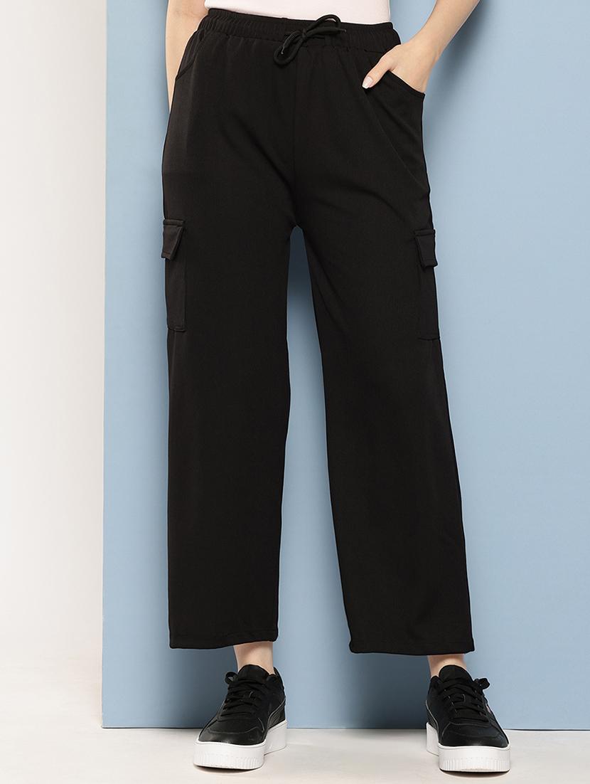 women mid rise solid cargo - 21694931 - Standard Image - 1