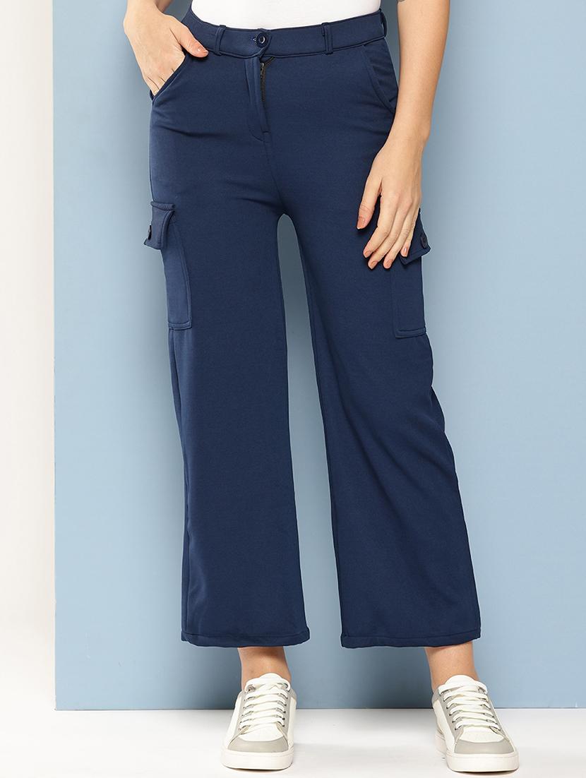 women mid rise solid cargo - 21694943 -  Standard Image - 1