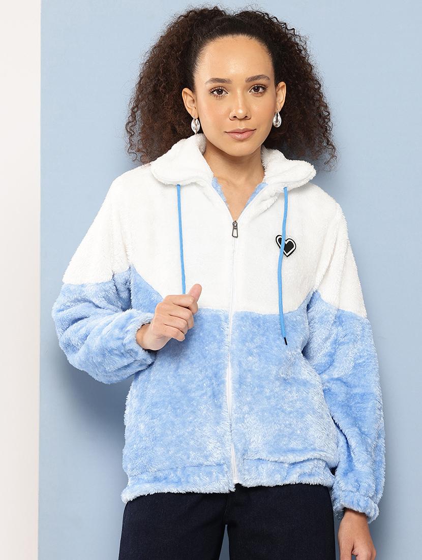 women long sleeves ombre fur regular jacket - 21695002 - Standard Image - 1