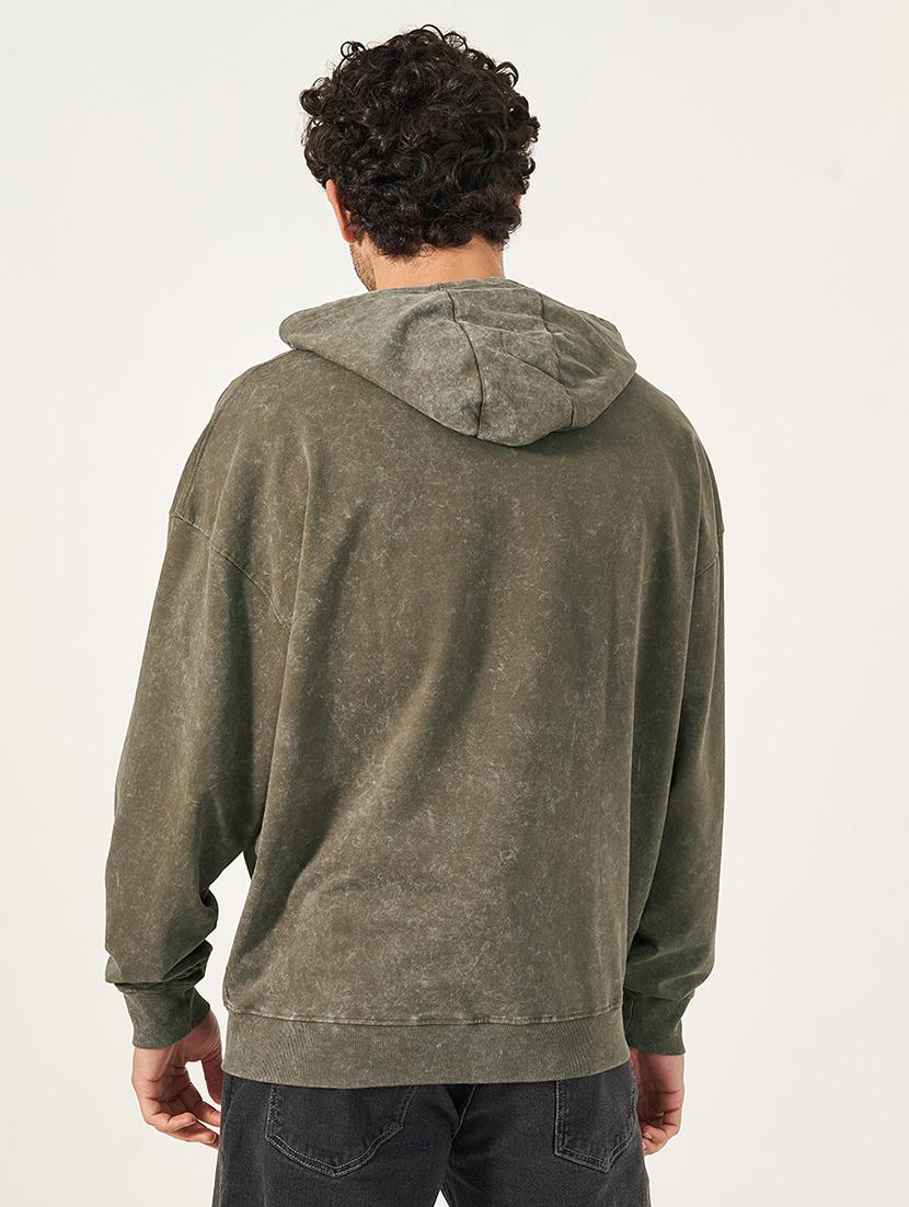 men long sleeves acid washed sweatshirt - 21695069 -  Standard Image - 1