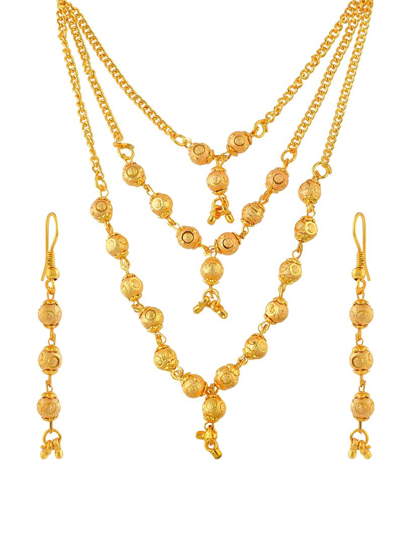 gold plated multi-layer jewellery set - 21695205 -  Standard Image - 1