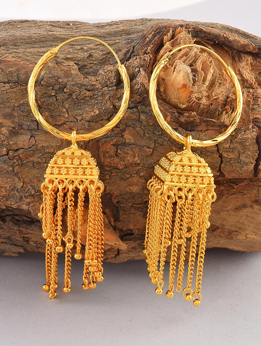 women gold hoop bali jhumki - 21695219 - Zoom Image - 0
