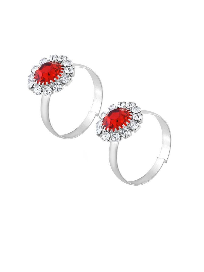 silver red cz toerings for women - 21695278 - Standard Image - 1
