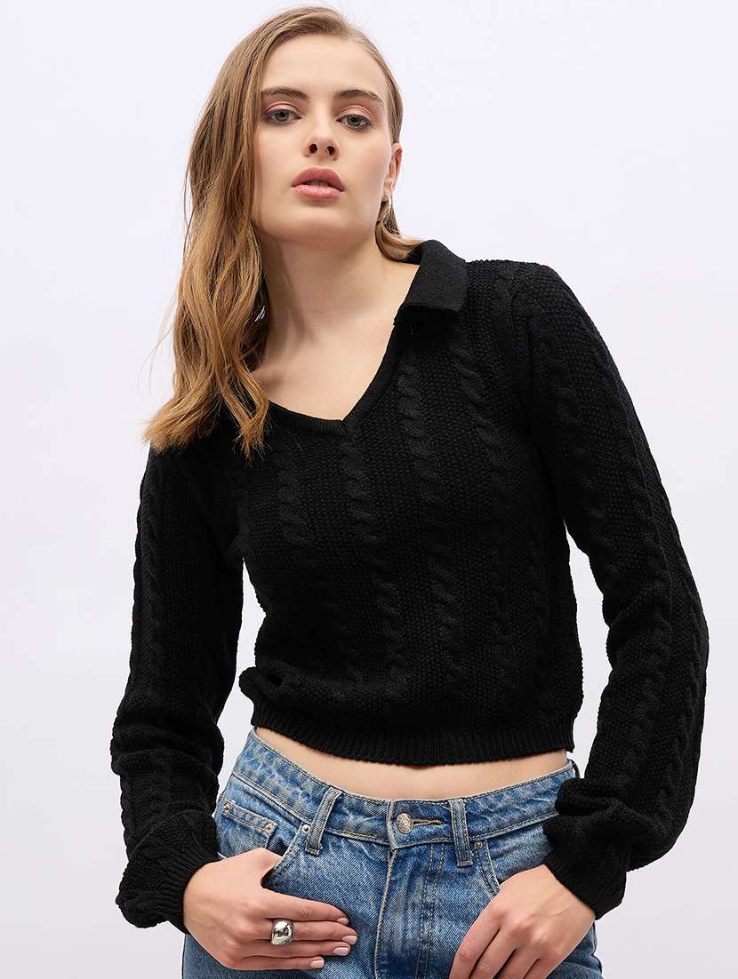 women acrylic long sleeve pullover