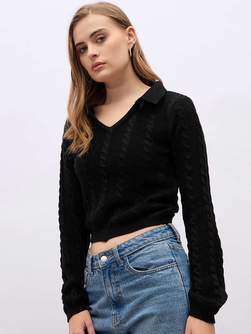 women acrylic long sleeve pullover - 21695355 -  Standard Image - 1